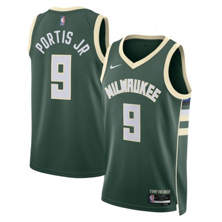 Dres Milwaukee Bucks Bobby Portis JR 9 Nike 2022-23 Icon Edition Zelena Swingman